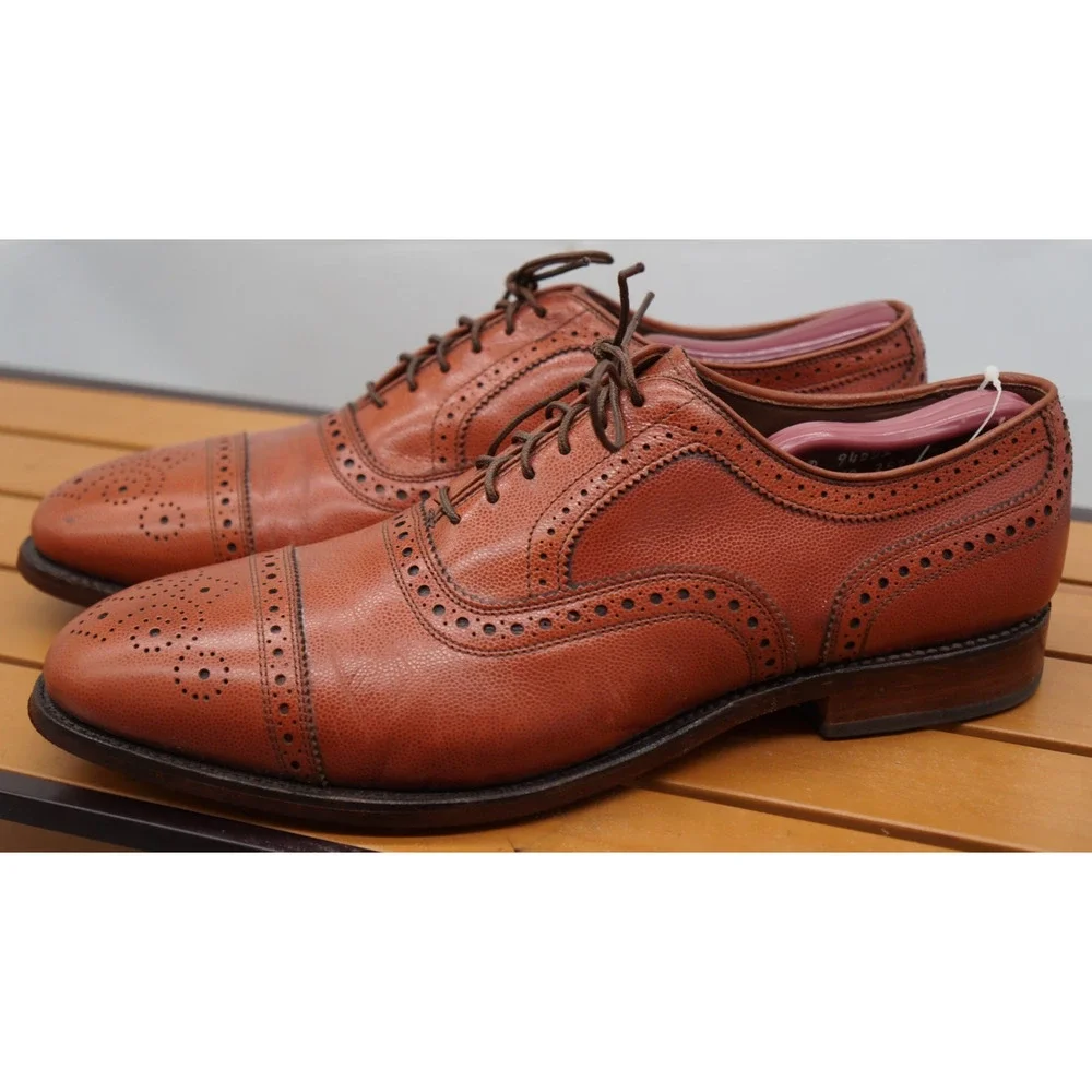 Allen Edmonds Strand Men’s Leather Cap Toe Oxfords Sz 9.5 D Made In 🇺🇸